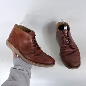 Cole Haan Lunargrand Chukka Boots Men's 9.5 Brown Leather Lace-Up Ankle Classic